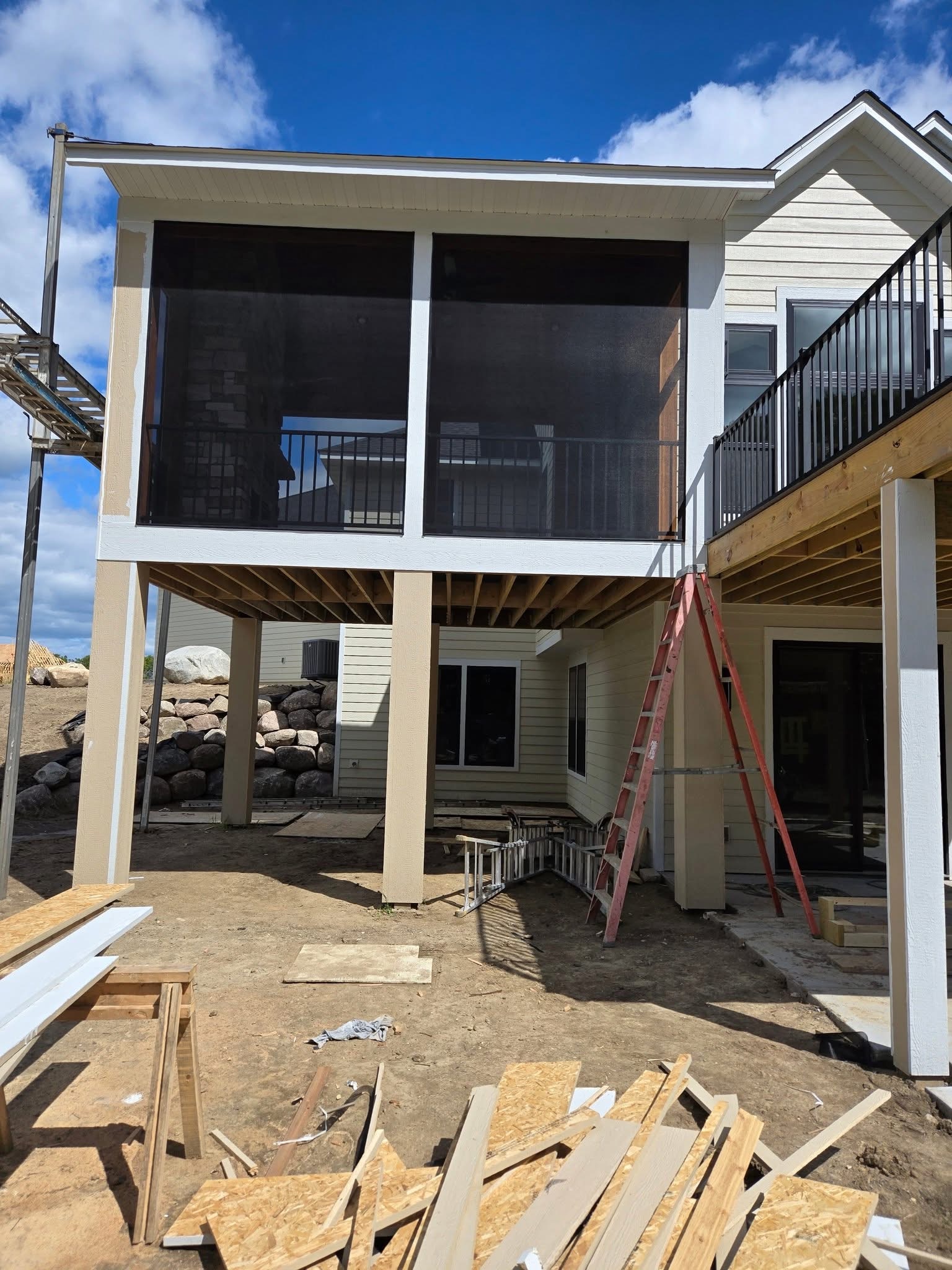 Deck'd Out LLC screened porch and deck under construction
